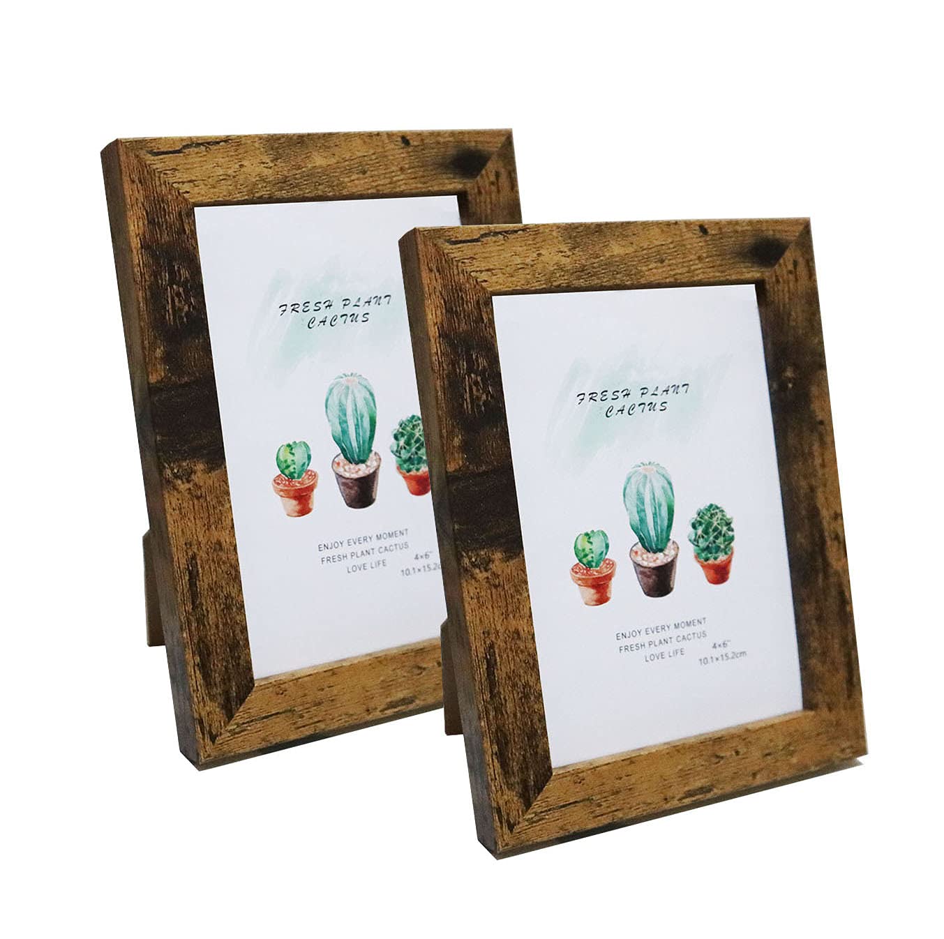 Rustic Picture Frame 3.5x5 inch Photo Frame for Tabletop and Wall 2 Pack Brown