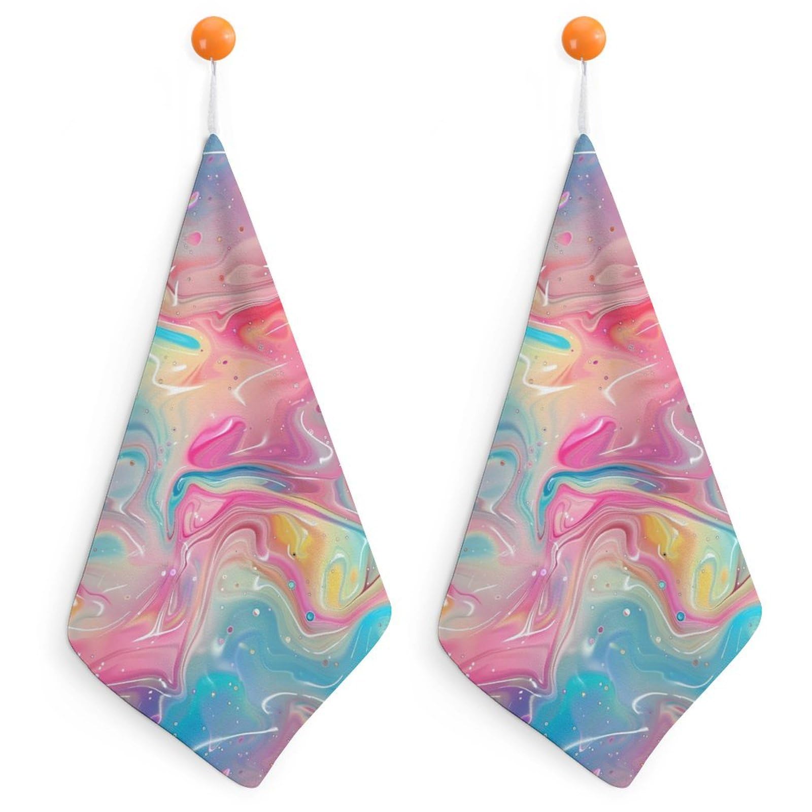 TXFBTRFSA Abstract Art Rainbow Hand Towels with Hanging Loop Kitchen Towel Handkerchiefs Cleaning Cloths