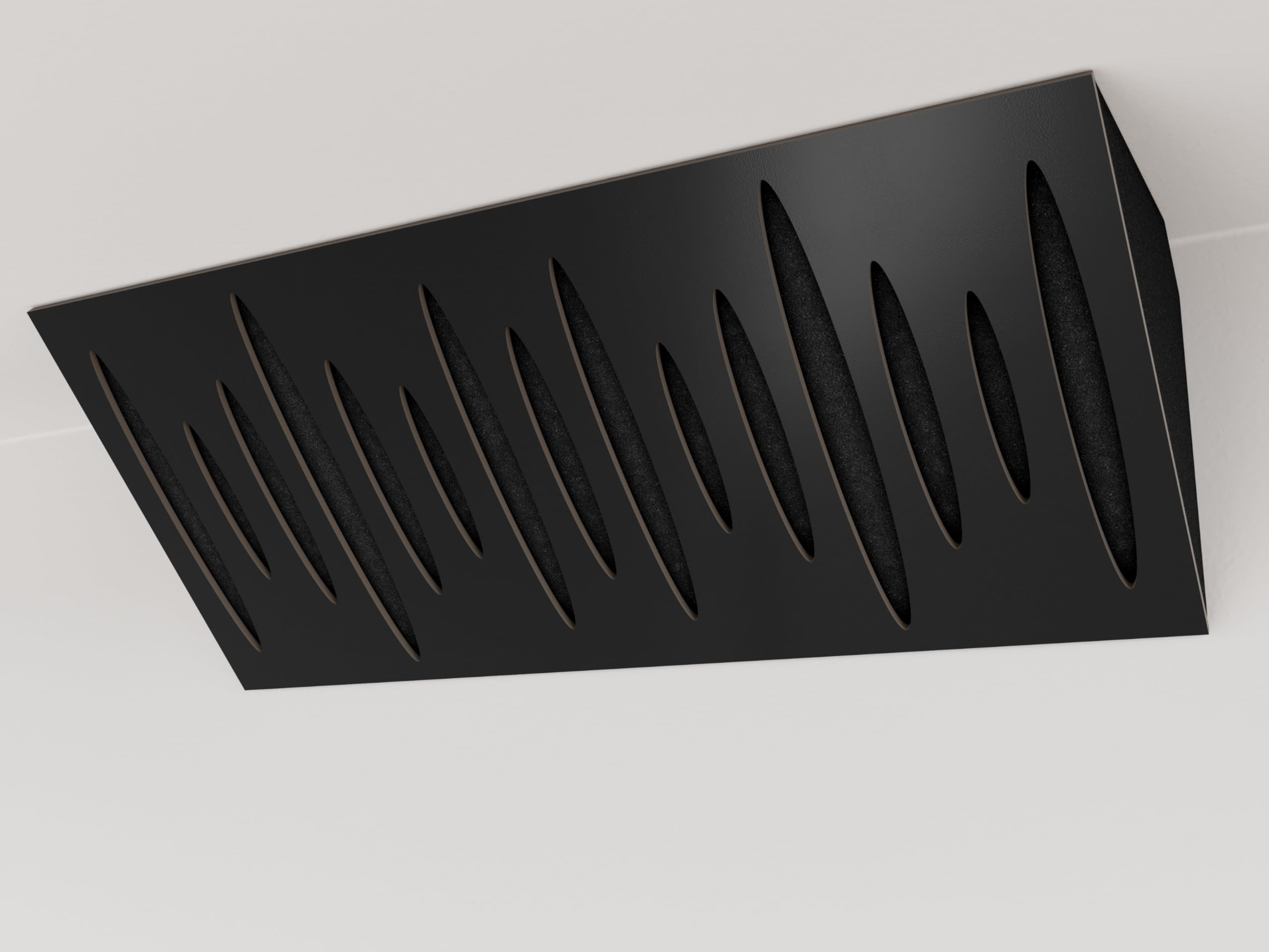 Lot de 2 pièges à basses d'angle acoustiques étroits | Diffusion - Réflexion - Insonorisation - Isolation | 23x50cm | Plaques perforées de couleur : (Noir, PULSE-mini-Horizont)