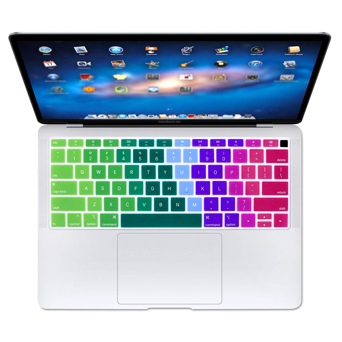 Se7enline Compatible with Macbook Keyboard Cover Skin for Mac Neo & Air 13/15 & Pro 14/16 inch (M5 M4 M3 M2 M1 A18 Pro) 2026/2025/2024/2023/2022/2021 Silicone Waterproof Dustproof EU Layout,Black — view 48