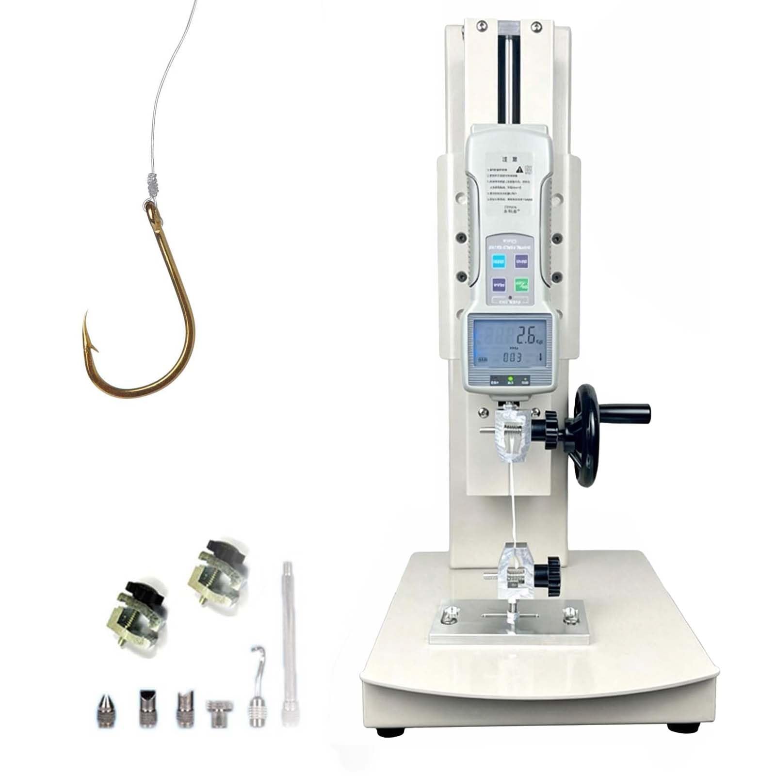 Banc d'essai manuel, dynamomètre numérique haute précision 2000 N (450 lbf, 204 kgf), testeur de traction-compression, mémoire de 999 données, pour essais de traction-compression(No ruler,500N)