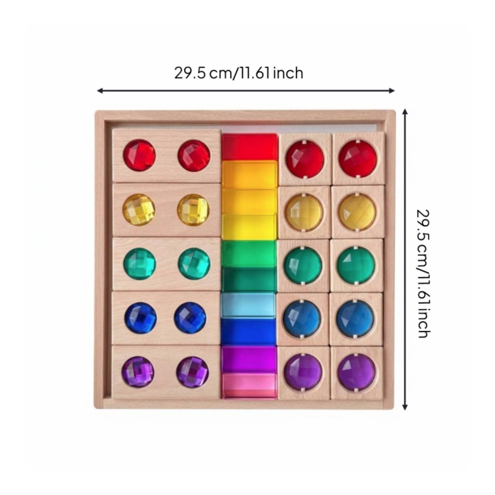 LOVIVER Kinder Sinnesbausteine Lernspielzeug Holz Acryl Bausteine Steckspiel Formensortierer Lernwürfel mit Glatter Oberfläche für Vorschule Unterricht Zuhause