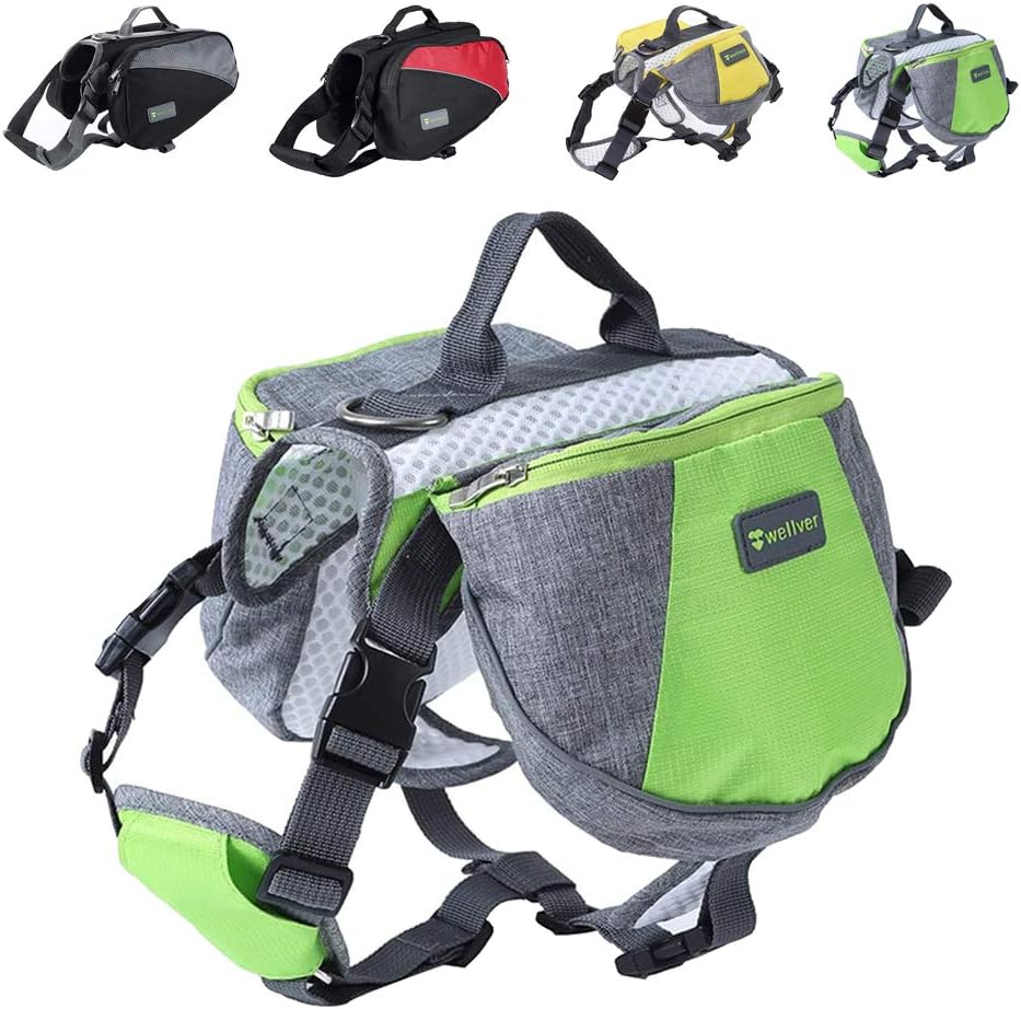Wellver Dog Backpack Saddle Bags Travel Packs for Hiking