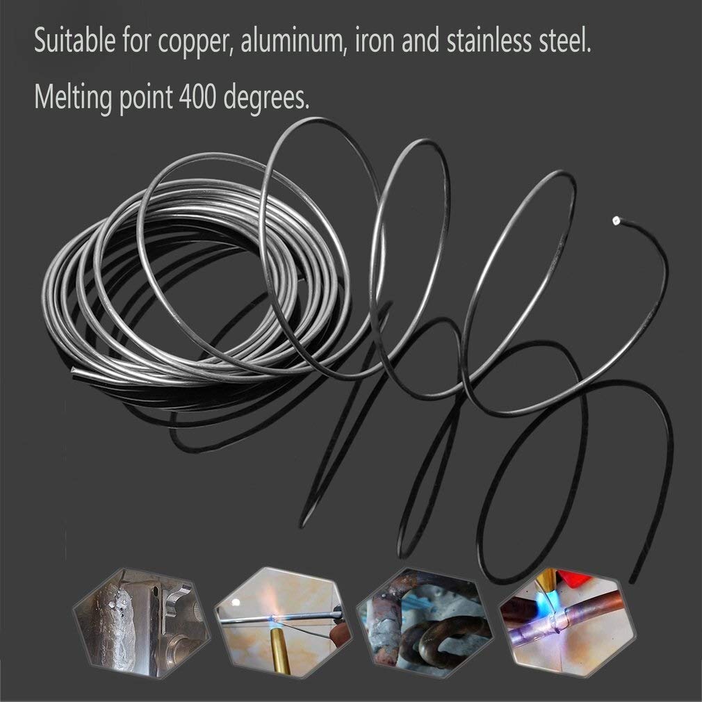 Varilla de soldadura Varilla de soldadura de 2 mm 1 m, Herramienta de soldadura de barra de soldadura de metal con alambre con núcleo de fundente, Baja temperatura de aluminio de cobre, soldador par