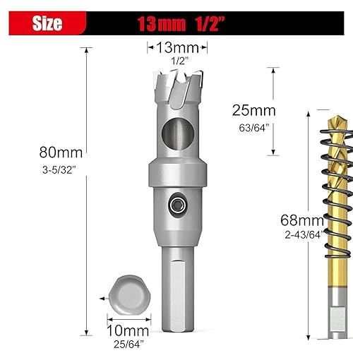 Miniatura 2 de GSTK Mejora de Sierra Perforadora de Carburo de Alta Resistencia, Sierra Perforadora de Acero, Broca de Taladro TCT - Mejora de Dureza de Aleación,