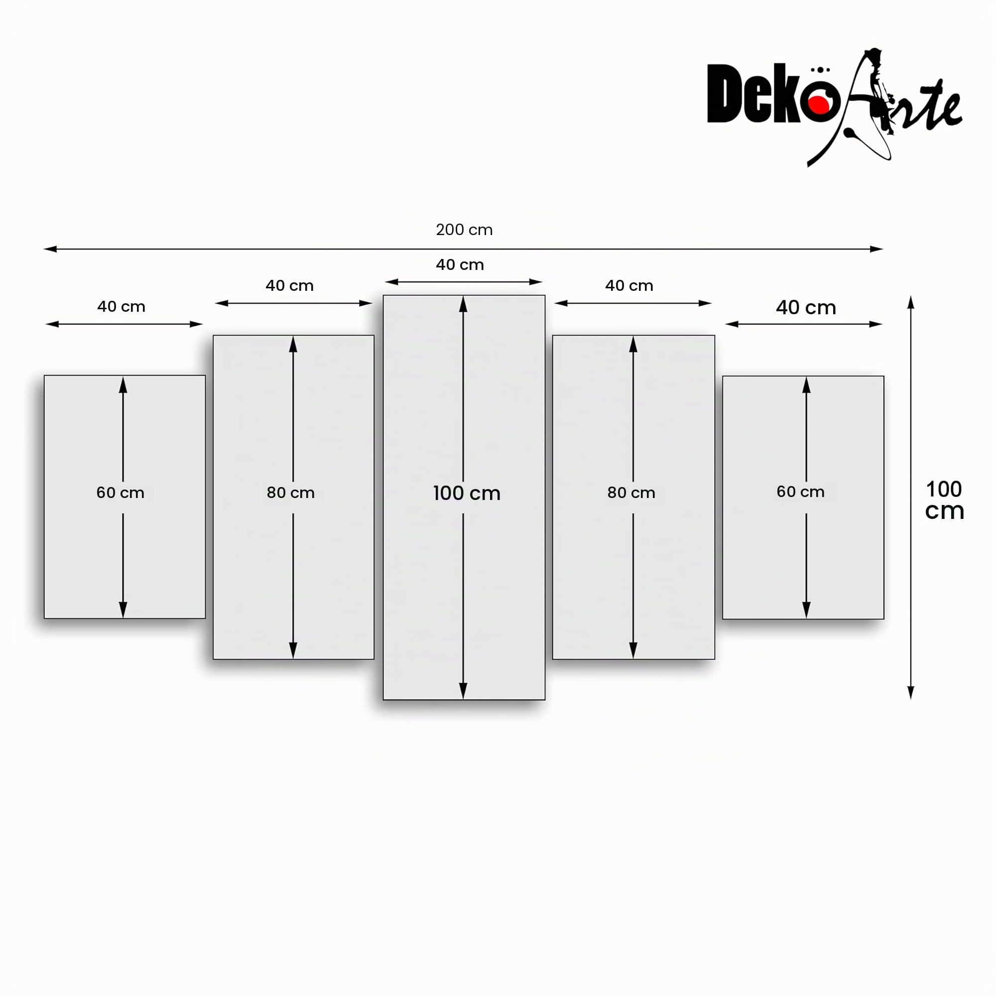 DekoArte - Cuadros Modernos Impresión Imagen Artística | 5 Piezas 200x100cm | Lienzo Decorativo Para Salón o Dormitorio | Estilo Paisaje Cuatro Estaciones del año Árboles Rojo XXL