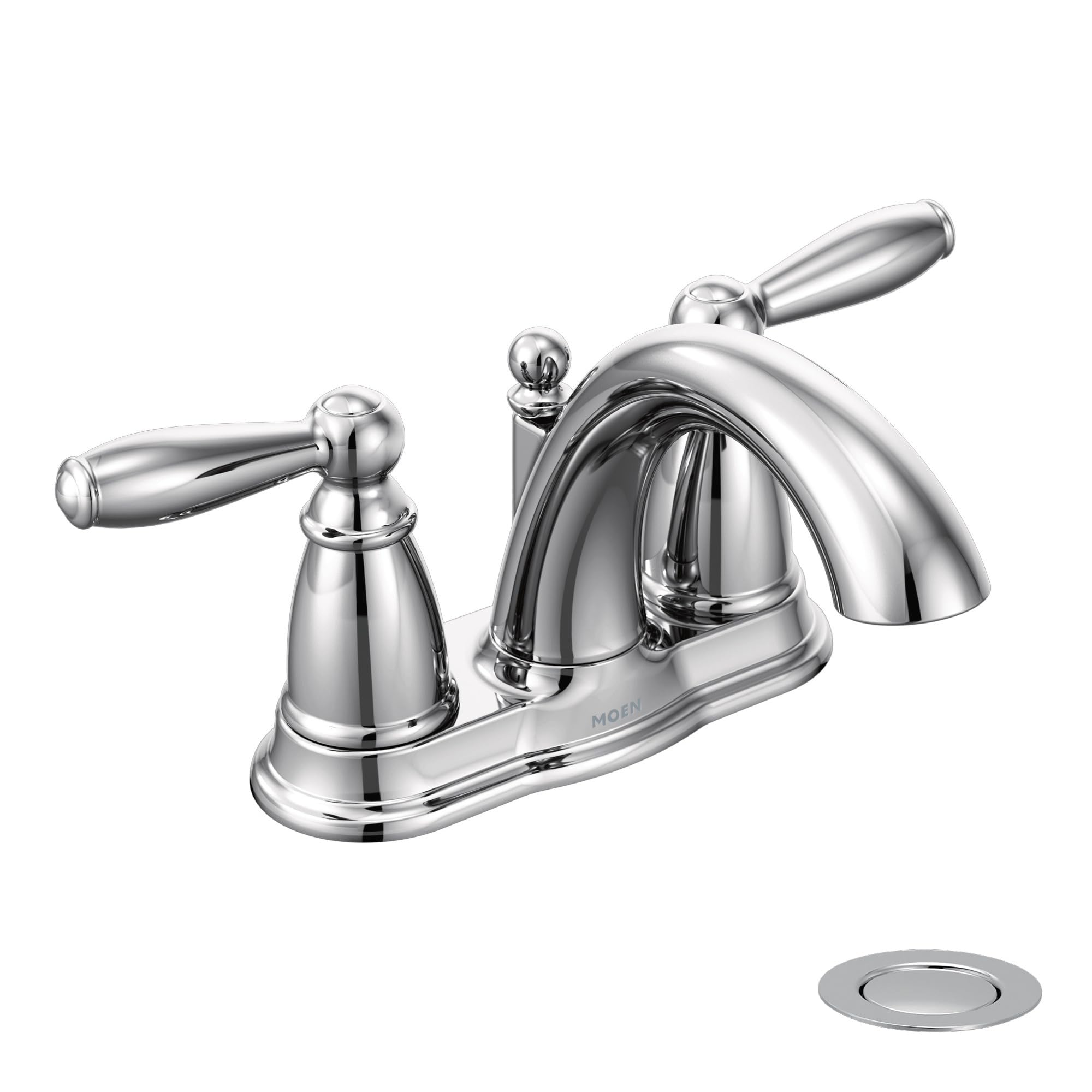 Moen Brantford 6610 Çift Kollu Banyo Bataryası, Krom, Sifon Dahil