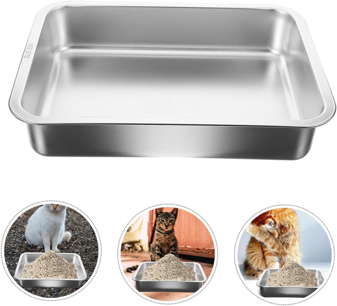 BESPORTBLE Spill Nonstick Litter Box for Small Pets Open Design Easy Maintenance Stable Structure for Cats