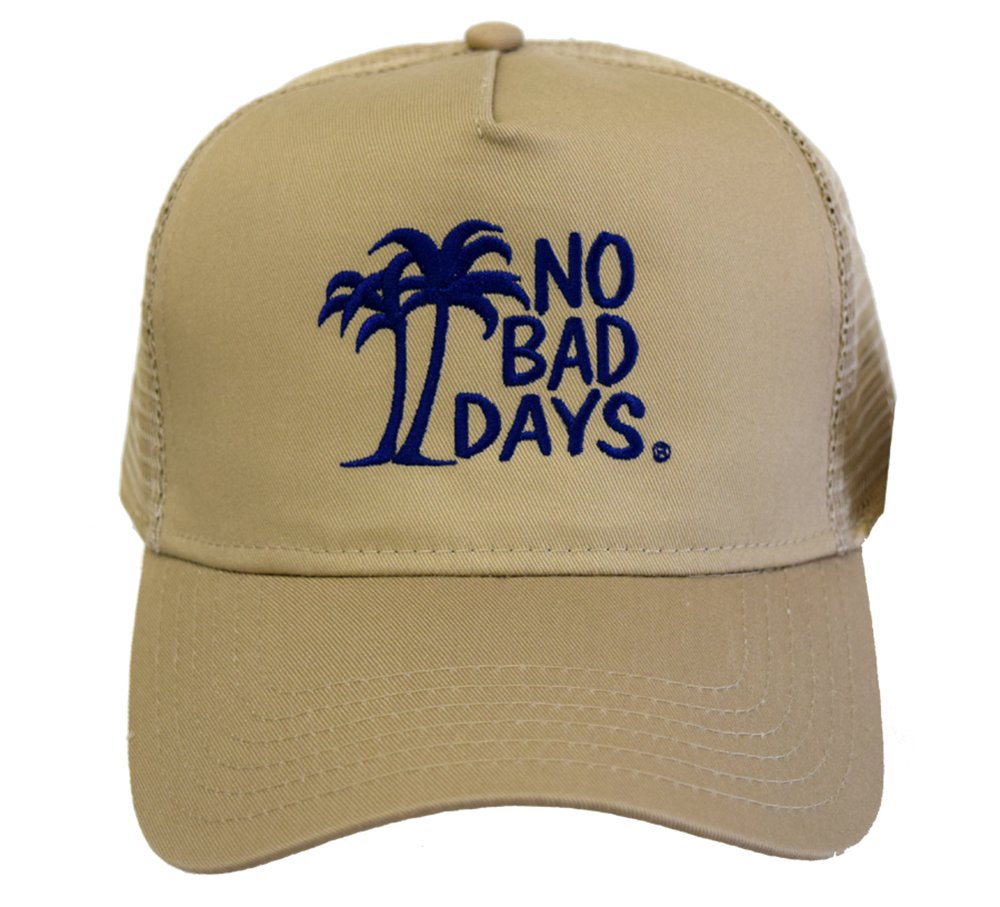 No Bad Days Cotton Twill Five Panel Pro Style Mesh Back Cap - Khaki, Khaki, One Size