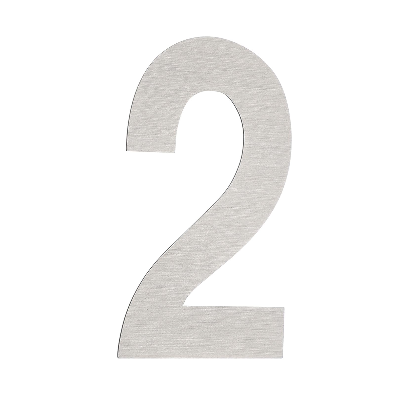 PATIKIL House Numbers for Outside, Number 2 Silver Stainless Steel Self Adhesive Modern Mailbox Address Door Numbers for Outdoor House Residential Mailboxes 3.54x1.93 Inch