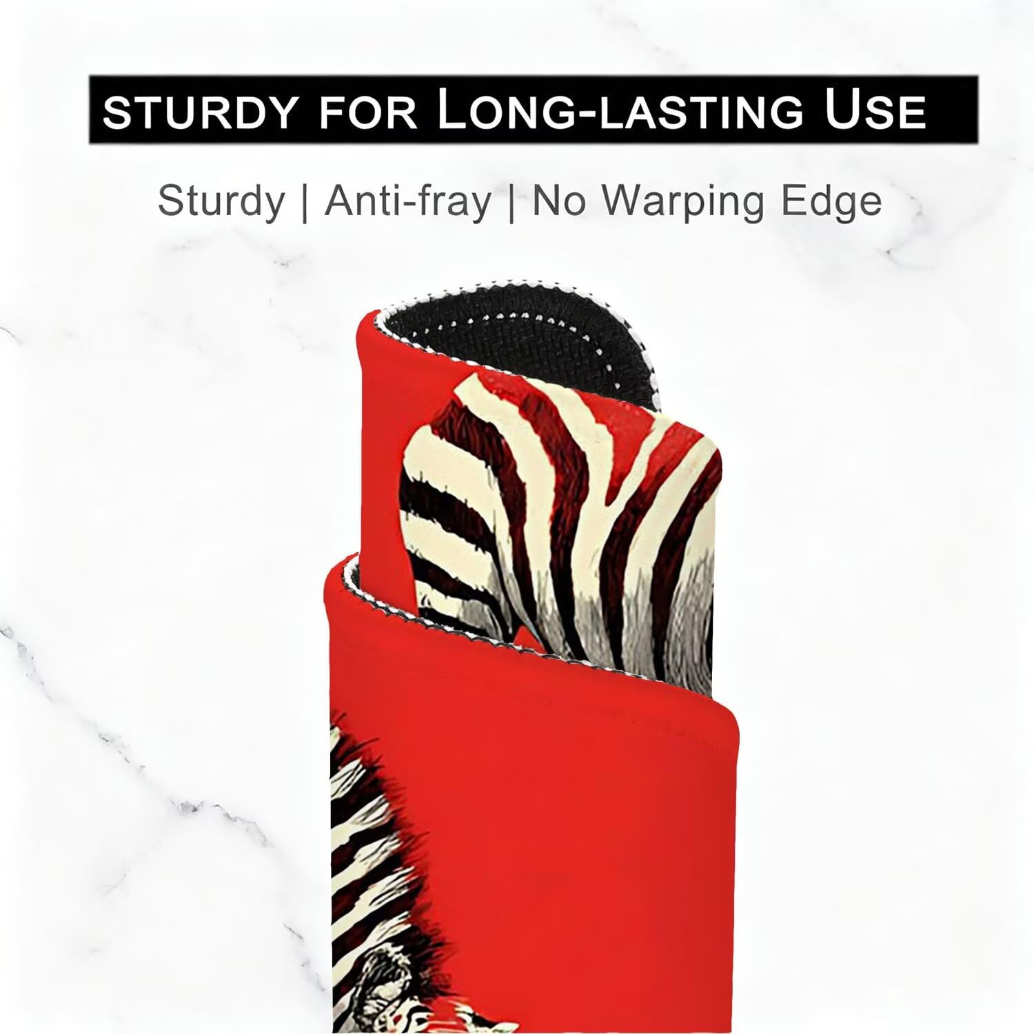 Tappetino Mouse Gaming XXL, Mousepad 1200x600x4mm rosso zebra 0x0-249 | Tappetino Scrivania con Base in Gomma Antiscivolo Bordi Cuciti per Computer, PC, Migliora la Precisione e la Velocità