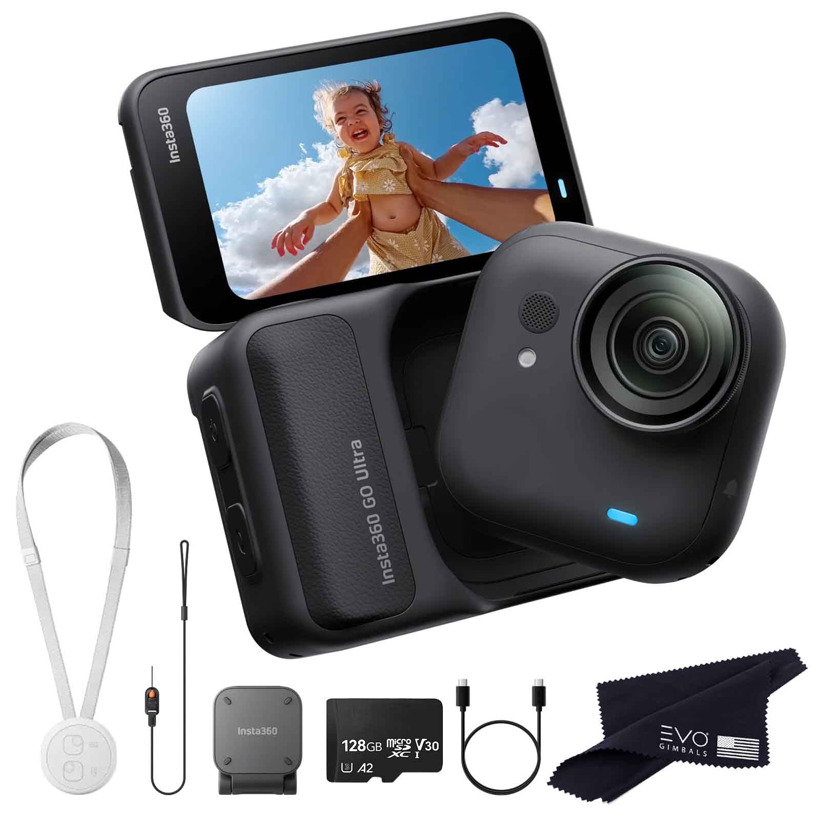 Insta360 GO Ultra Standard Bundle Midnight Black with 128GB Card- Tiny Mighty Hands-Free 4K Cam, Lightweight, Low Light Excellence, Mount Anywhere, FlowState Stabilization, 200 Min Battery Life-image-19