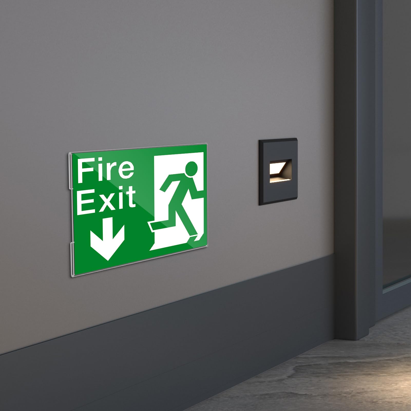 4x6 Inch Acrylic Sign Holders - Wall Mount Frames With Adhesive Tape (4 Pack)