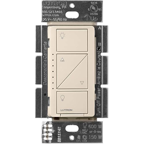 Lutron Caséta Wireless Smart Lighting Dimmer Switch for Wall and Ceiling Lights | PD-6WCL-LA | Light Almond