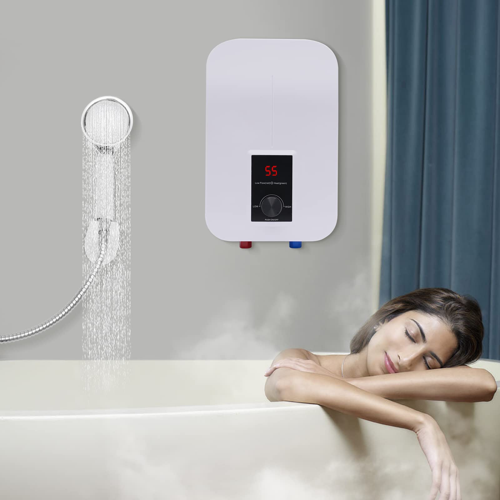 Scaldabagno Elettrico Istantaneo 6 Litri 1500 W – Piccolo, A Parete, Temperatura Regolabile 30-65°C, Per Cucina/bagno