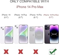 Vista 3 de Strapurs Funda tipo cartera para iPhone 14 Pro Max con bloqueo RFID, funda de piel para iPhone 14 Pro Max con tarjetero y soporte, correa