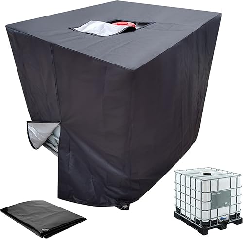 DRIONO IBC - Funda de mano, 420D, adecuada para contenedor de tanque IBC de 275 galones y 1000 L, parasol impermeable