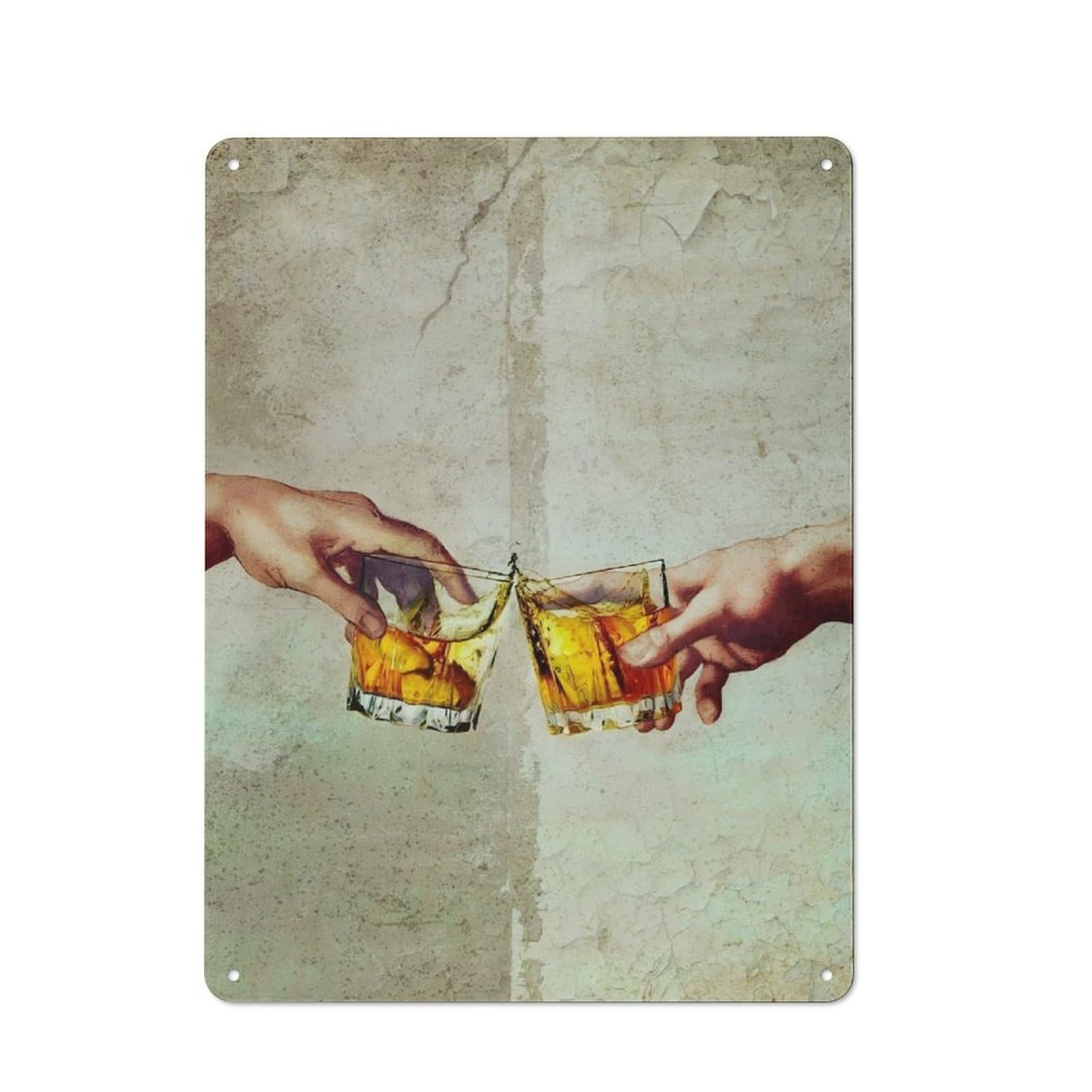 Junmoney The Creation Of Whiskey Metal Wall Sign 40X30cm Featuring For Garage Wall, For Themed Room Decoration, For Living Room And Hallway Decor