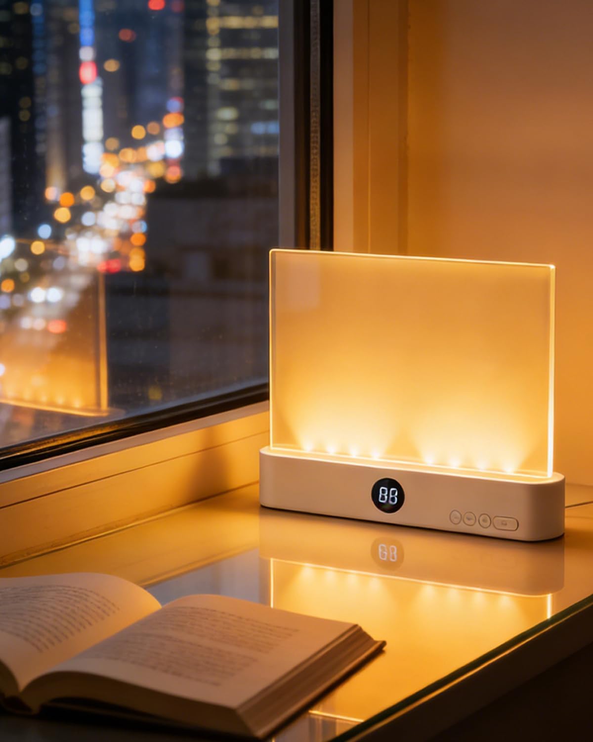 AIZAN Flat Book Light LED Reading Light for Books in Bed at Night Smart Book Page Lamp with 3 Colors & Timer Dimmable Rechargeable Full Panel Lights for Women Readers Kids Books Lovers(White)