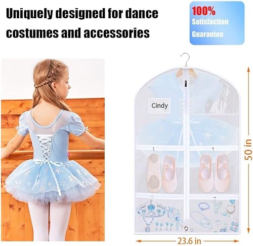 Garment Bag,Garment Bags For Hanging Clothes,Clear Dance Garment Bags For Dancers,Dance Costume Bag,Dance Competition Bag For Girls,Garment Bags For Travel Storage.Clear Garment Bag For Adults Kids - Thumbnail 3