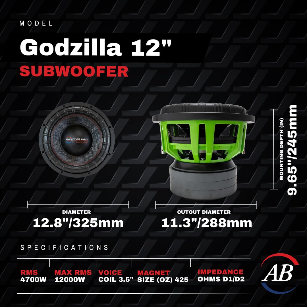 Amazon.com: American Bass Godzilla - Subwoofer para automóvil de