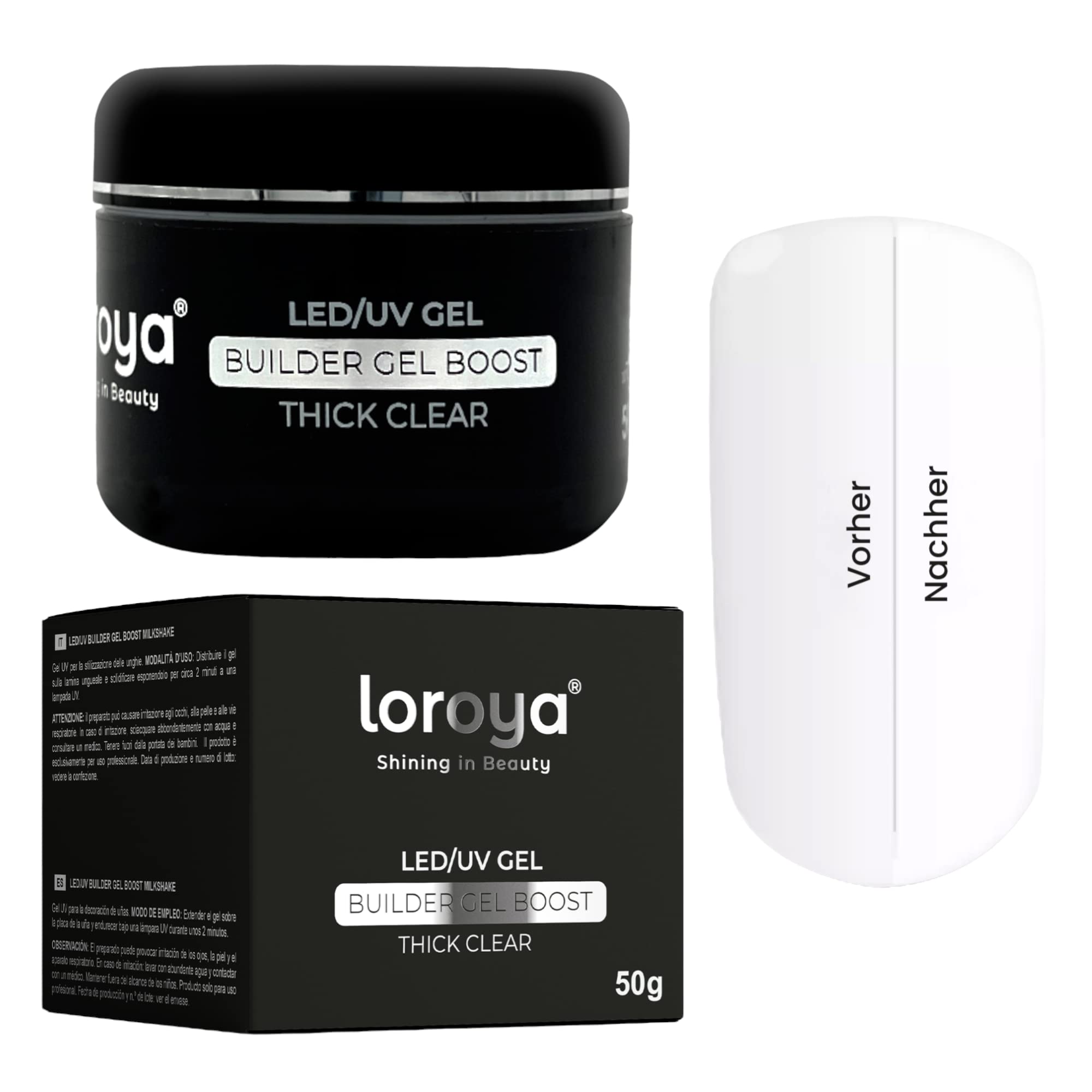 LED/UV Builder Gel Boost Thick Clear 50 g - żel budujący - przedłużenie paznokci - manicure do paznokci