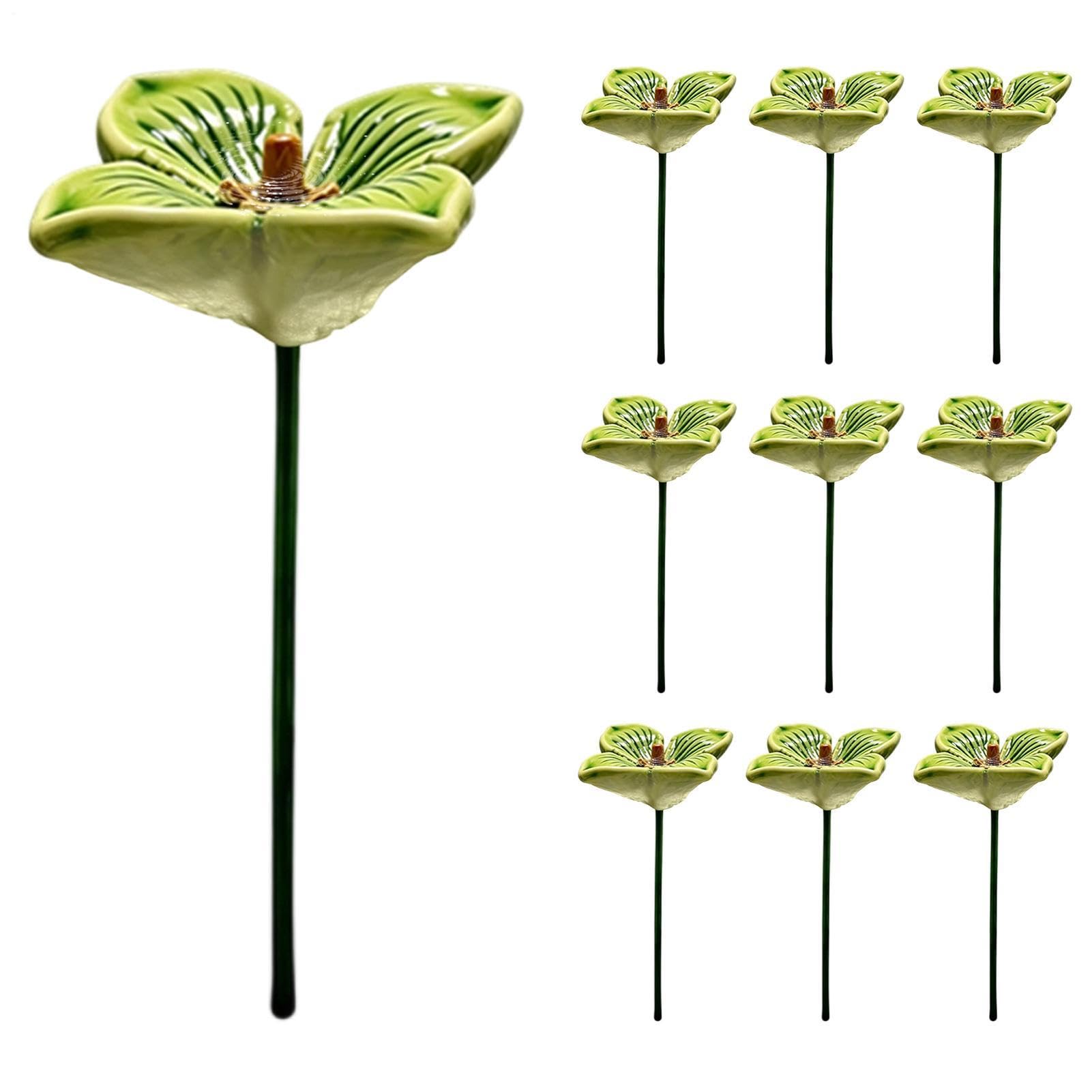 10 Pack Bee Watering Station, Ceramic Bee Drinking Cups For Garden, Flower-Shaped Colorful Butterfly Feeder Bowl For Outdoor Yard Patio Ground Decor, Nature Lovers, 6×26cm