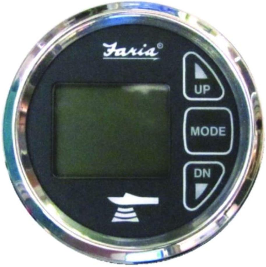 Faria In-Dash Digital Depth Finder w/Air & H2O Temp - Black Face
