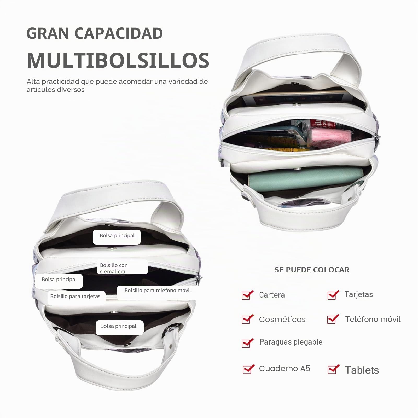NICOLE & DORIS Bolso de Mujer de Mano Hombro Bolso de Moda Bolso de Las Señoras PU Cuero Bolso Mujer Bolsos de Fiesta Grande Bolsos de Bonitos con Estampado de Flores