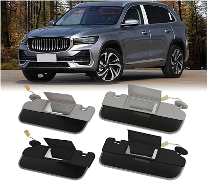 Car Sun Visor Compatible for Geely Monjaro Manjaro 2022 2023 Xingyue L Kx11 Light Shadow Sunglasses Sunshade with Lights and MirrorsBlack Right