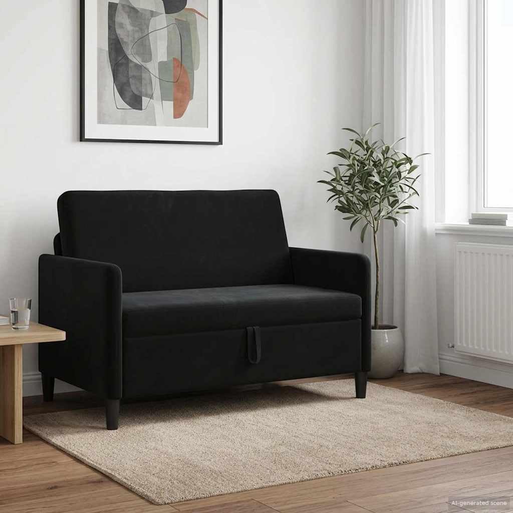 Hothingwell Sofa z miejscem do przechowywania, czarna 122 x 78 x 87 cm