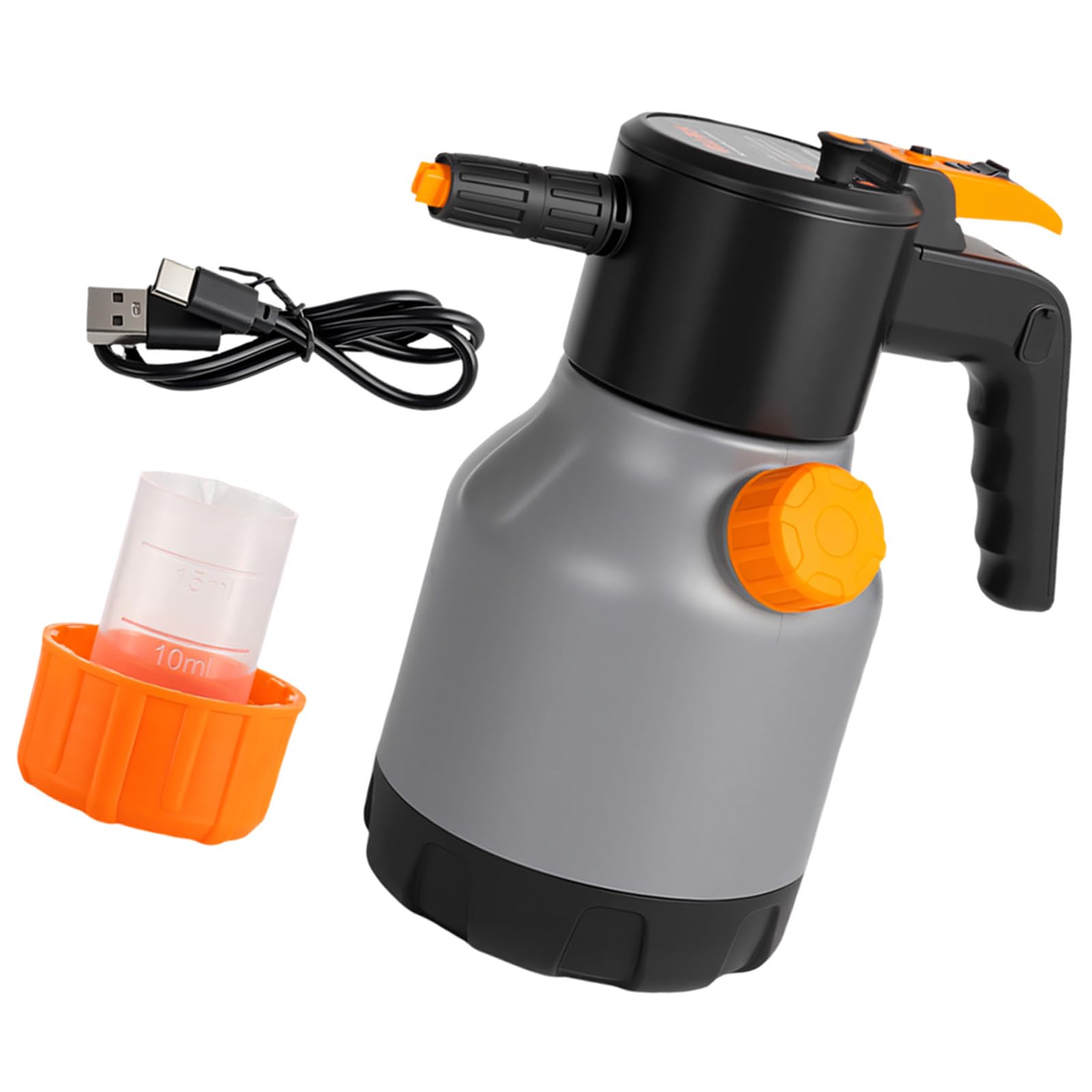 Aplicador eléctrico de espuma para lavado de coches, batería de 2600 mAh, capacidad de 1,7 L, USB, carga rápida, ergonómica, botella de espuma