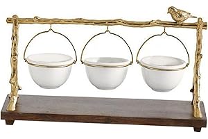 Gold Oak Branch Snack Bowl Stand