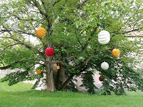 Lampion Barlooon I Wetterfester Lampion mit Beleuchtungs- und Montageset I Grösse S (Ø 30 cm) I Farbe orange I Beleuchtung I Garten und Terrasse I Handarbeit aus Deutschland - 7