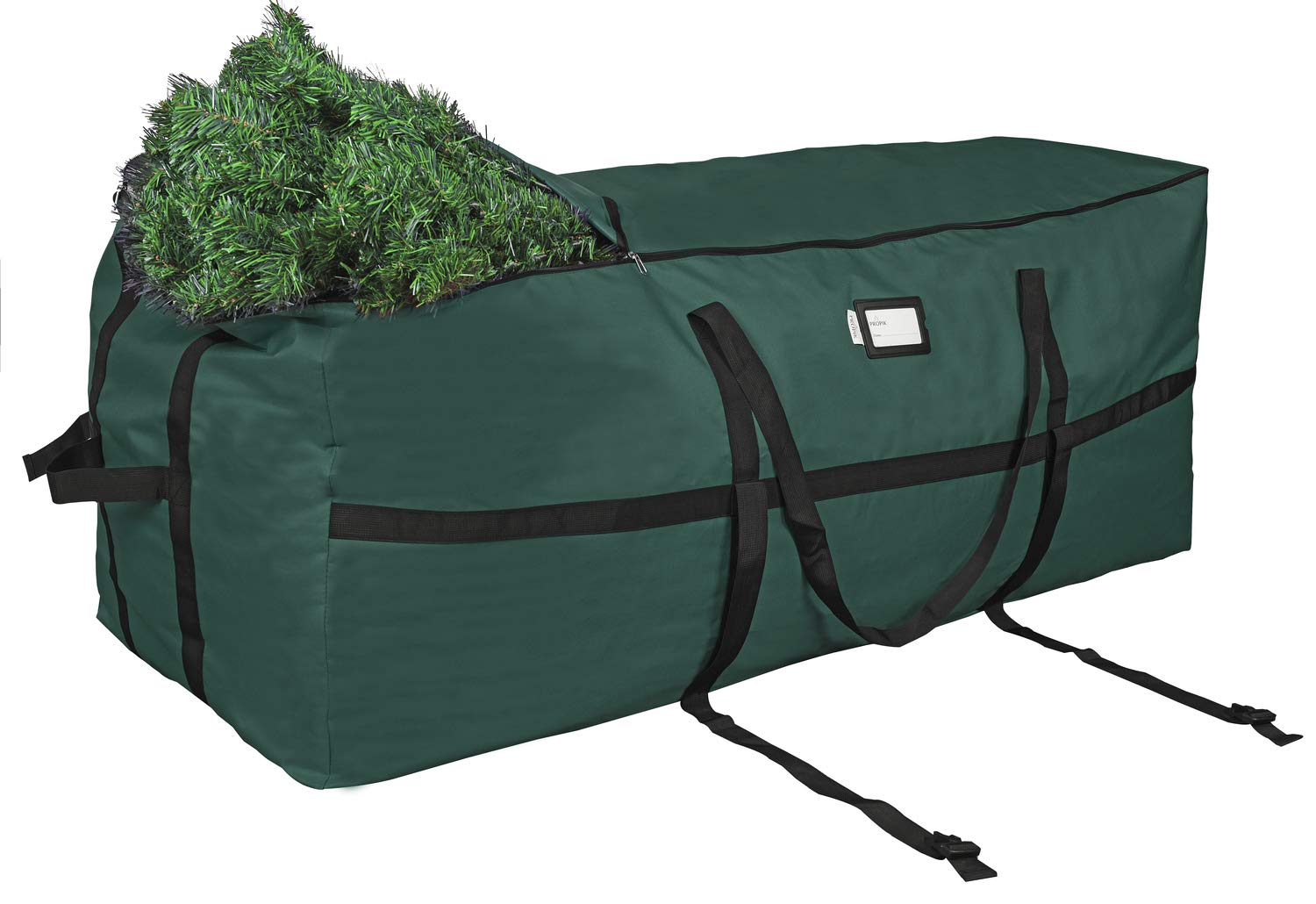 ProPik Christmas Tree Storage Bag, Fits up to 9 Ft. Tall Disassembled Holiday Tree, Heavy Duty Xmas Storage Container, 24"Height X 24" Extra Wide X 60" Long with Top Side Handles and Straps (Green)