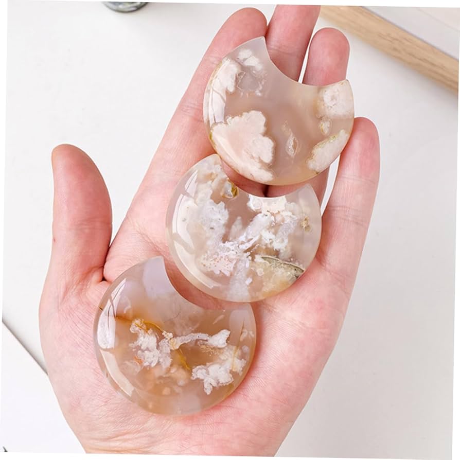 Amazon.co.jp: GREENADSCAPE 2個 装飾品 三日月 月 石 天然 石