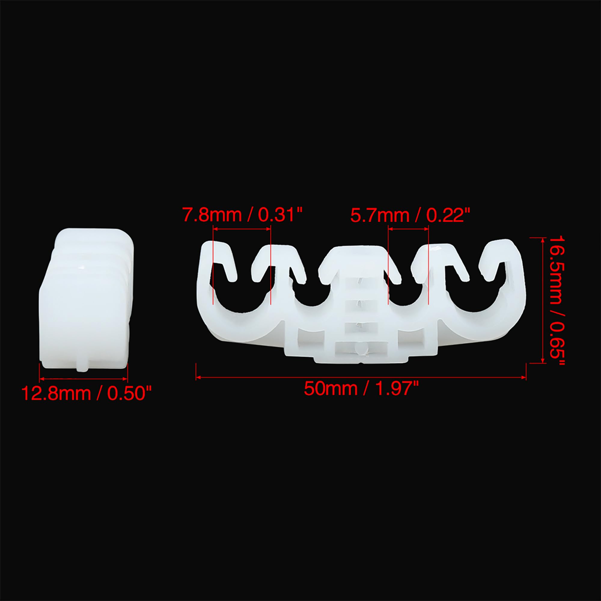 X AUTOHAUX 20x Kunststoff Benzinleitungshalter – 4-Wege Clip 50x16,5 Mm – Für VW, Schläuche 5,7 & 7,8 Mm