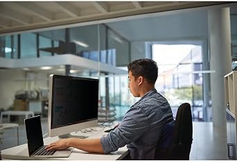 3M Privacy Filters 3M Privacy Filter for 24 Widescreen Monitor, Protect your confidential information, Easy to attach (PF240W9B), Black/Grey, 24.0 Widescreen (16:9)