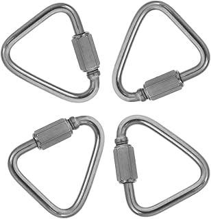 UKCOCO 4pcs Connecting Ring Triangle Carabiner Chain Link Heavy Duty Carabiner Link Quick Links Stainless Steel Stainless Steel Silver Lifting Hooks Rope Quick Link Connectors Repair Link