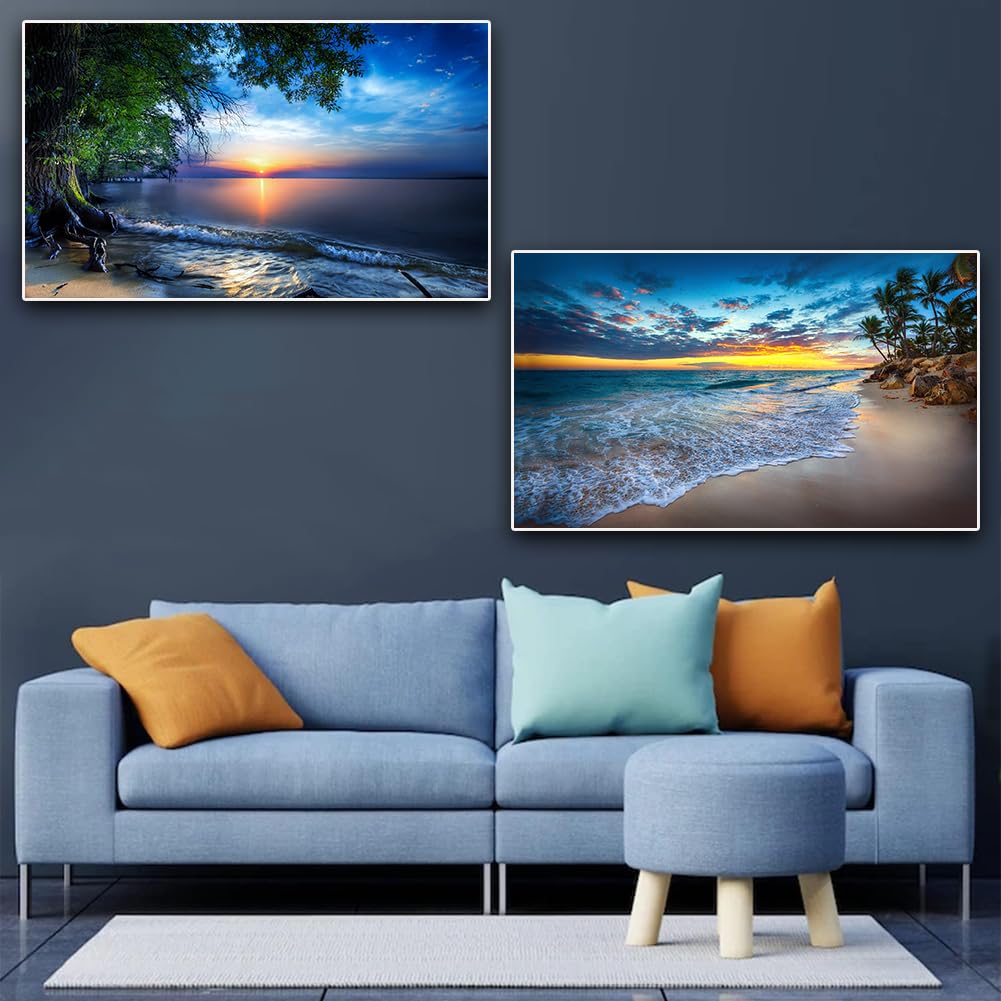 Kit completo per pittura a mosaico Fai da Te in 5D Bambini Vista sul mare al tramonto Strass Tela Ricamo Mosaico Large Diamante Art Painting per la Decor della Parete di Casa