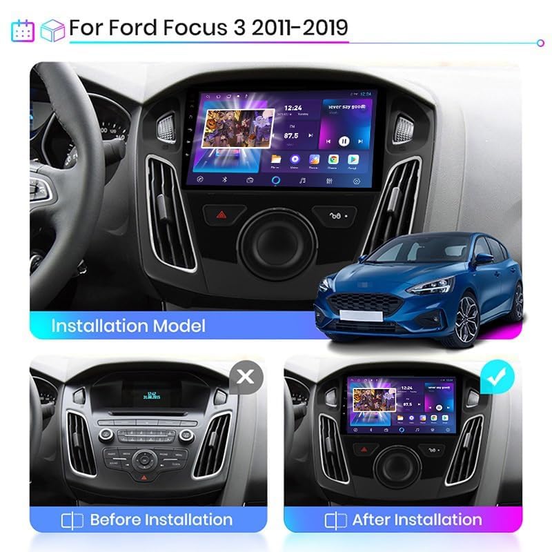 Autoradio 2 DIN Android 14 con GPS para Ford Focus 3 2011-2019 de 4 núcleos 2