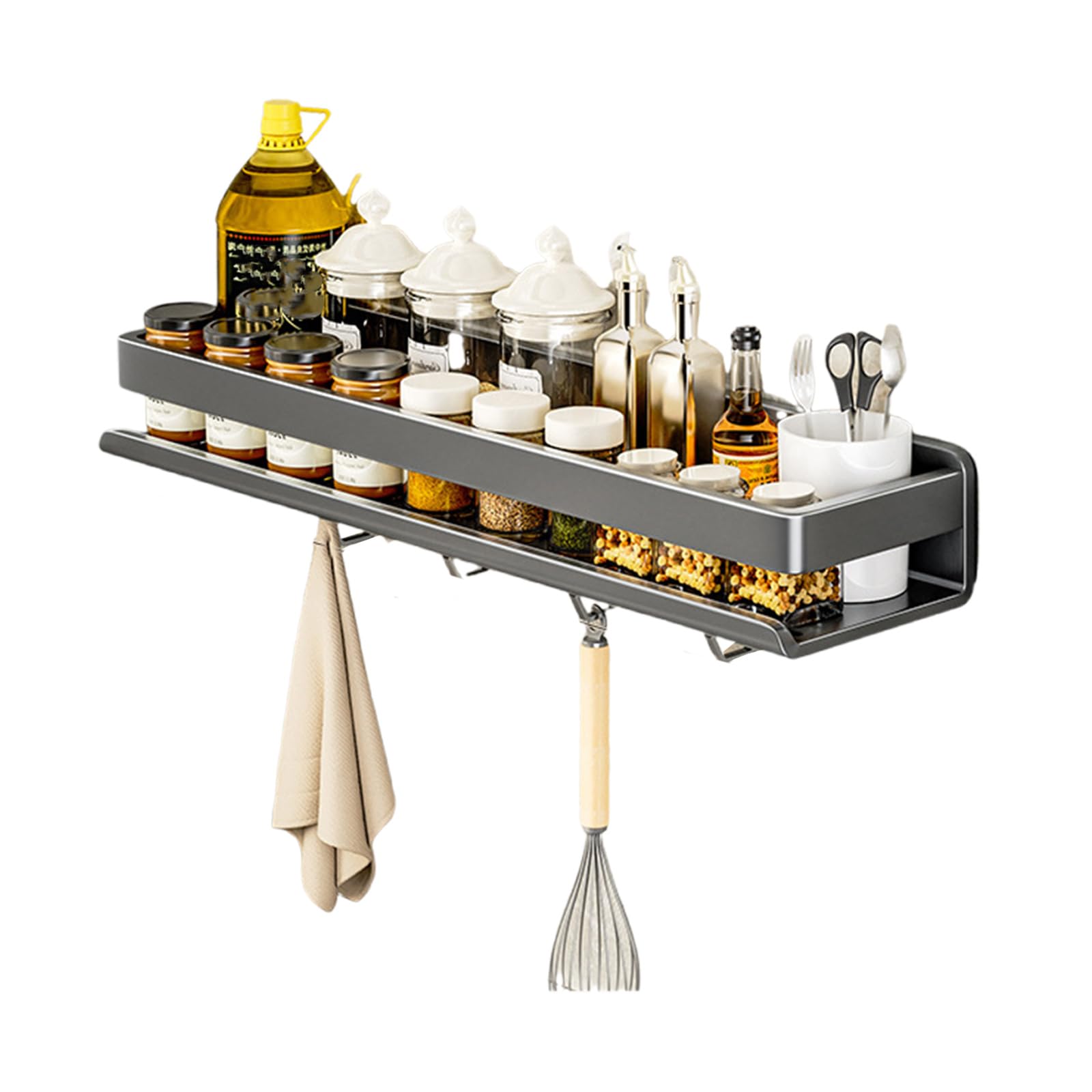 Nucelit Sturdy Carbon Steel Shelf Kitchen Storage Organizers Portable Accessory for Organizing Kitchen Bathroom Supplies Bathroom and Organizers