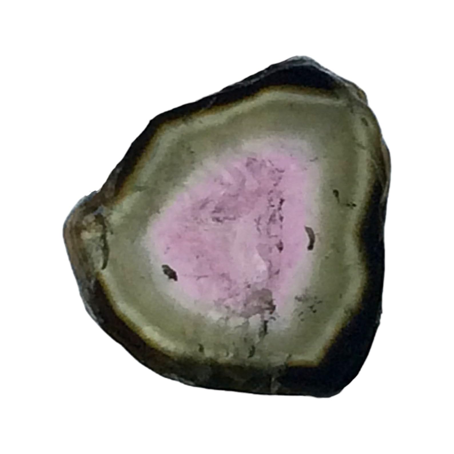 13x13,5mm seltene Wassermelonen-Turmalin-Rohscheibe für Damen, OOAK-Wassermelonen-Turmalin-Scheibe für Schmuck, loser Turmalin-Schmuck - PKSG11