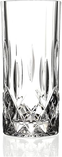 Juego de 6 vasos de cristal de bola alta RCR Adagio de diseño elegante y moderno para organizar fiestas y eventos con capacidad de 12 onzas apto