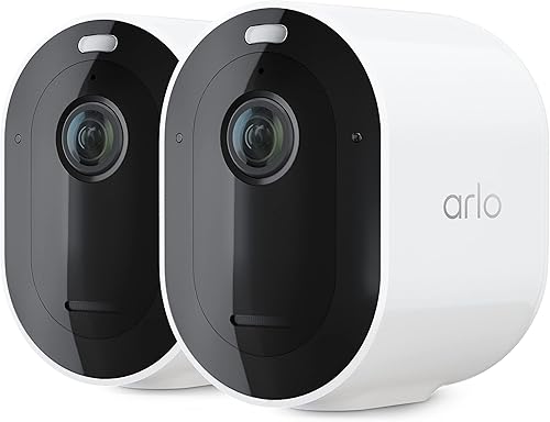 Arlo Cámara Pro 5S 2K Spotlight, paquete de 2, cámaras de seguridad inalámbricas para exteriores, WiFi de doble banda, visión nocturna a color,