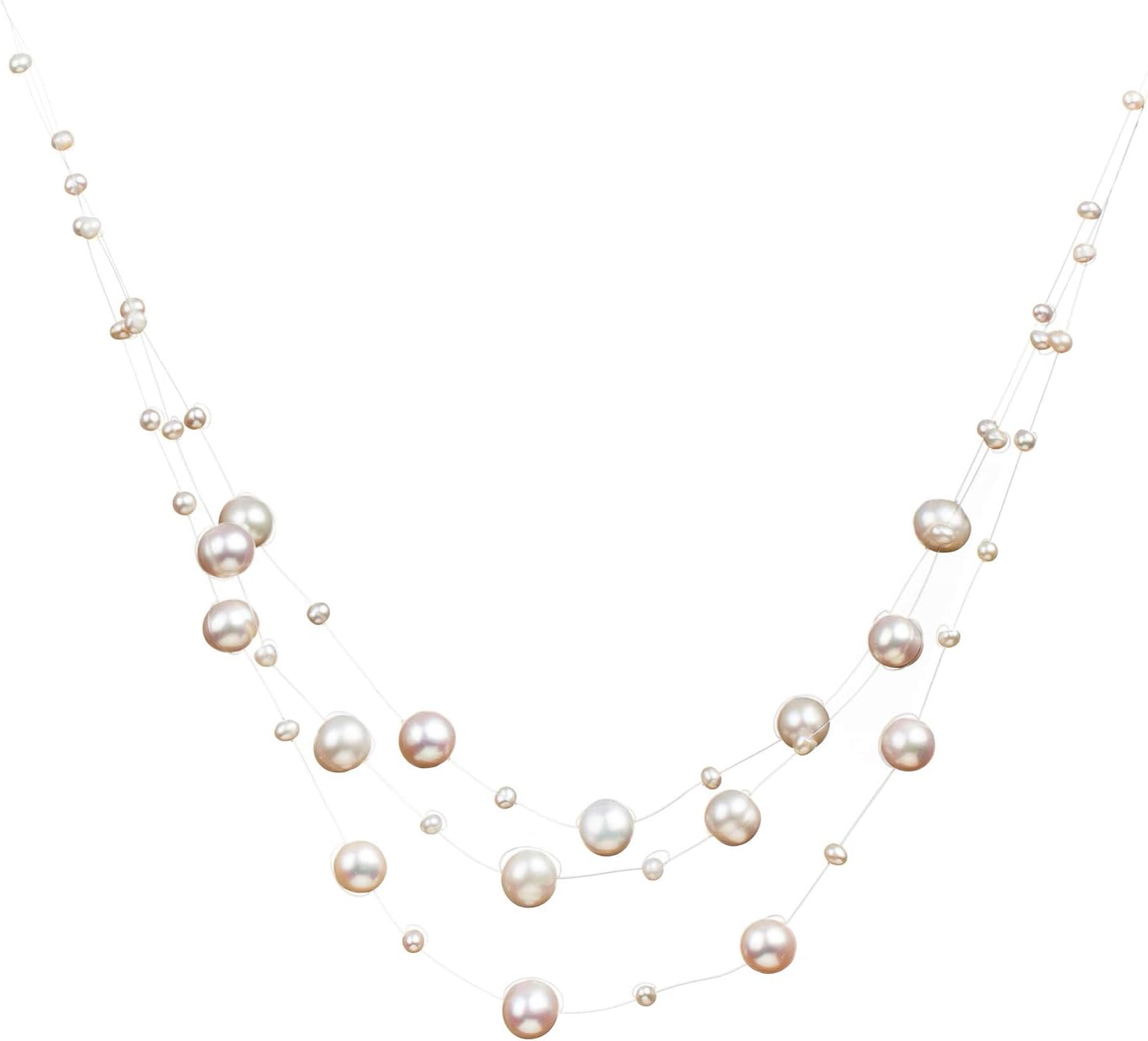 Mary White 3-9mm A Quality Freshwater Cultured Pearl Necklace For Women-18 in Princess length - Image 2