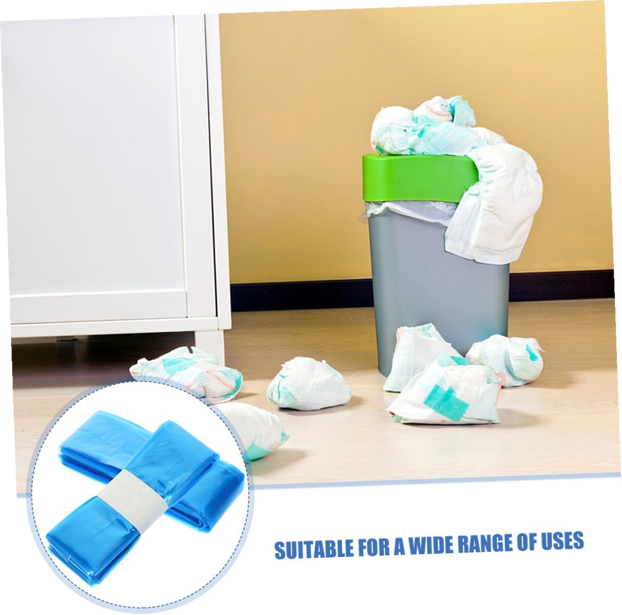 BESPORTBLE 3 Rolls Diaper Pail Trash Bags Refill for Newborn and Diapers Disposable Nursery Essentials with Compatible with Pails 4.5 Meter Each Roll