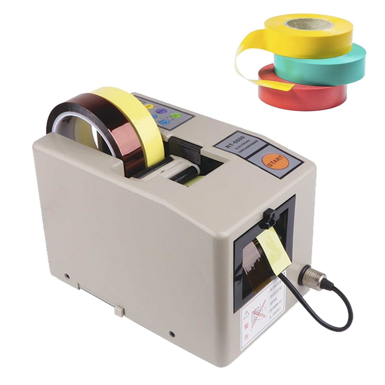 Dispensador de cinta eléctrica para embalaje, oficina y uso escolar, cortador automático de adhesivo con función de memoria y pantalla LED