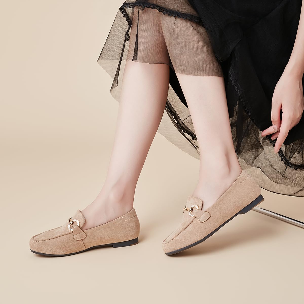 Damen-Loafers für den Business Casual Stil- Bequeme und leichte Penny Loafers zum Anziehen mit einem Rutschverschluss, ideal für die Arbeit