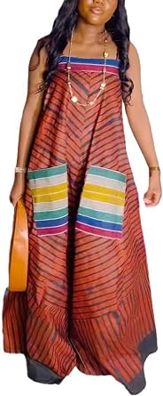 Ecirod Womens Summer Casual Overalls Jumpsuits Sleeveless Print Wide Leg Pants One Piece Plus Size Romper with Pockets